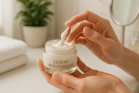 Lifestyle shot of moisturizer in use